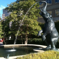 Hot sale outdoor bronze water garden fountain with elephant statue